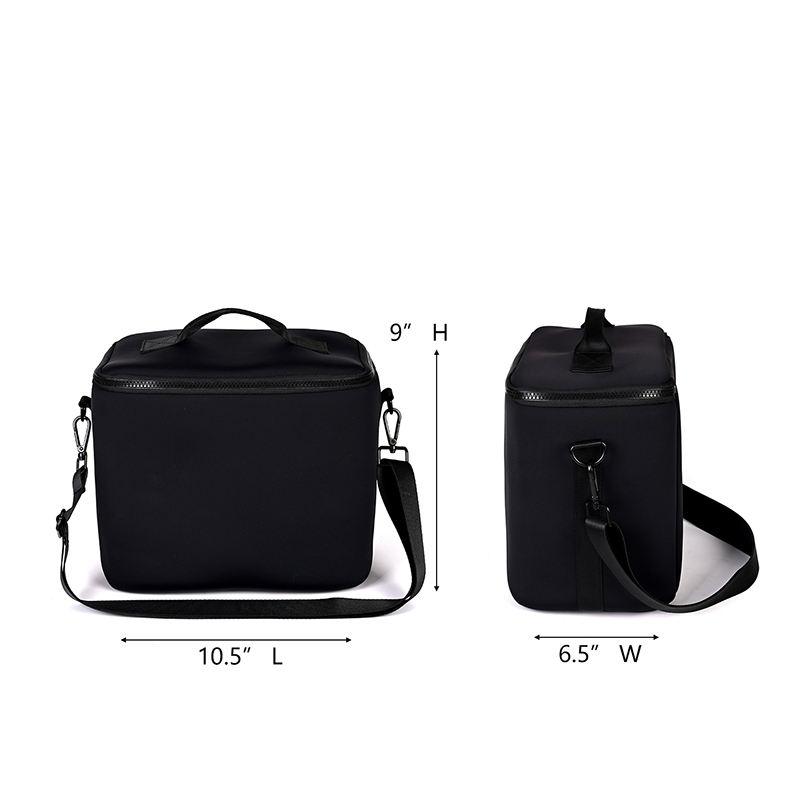 Neoprene Lunch Bag with Shoulder Strap Black